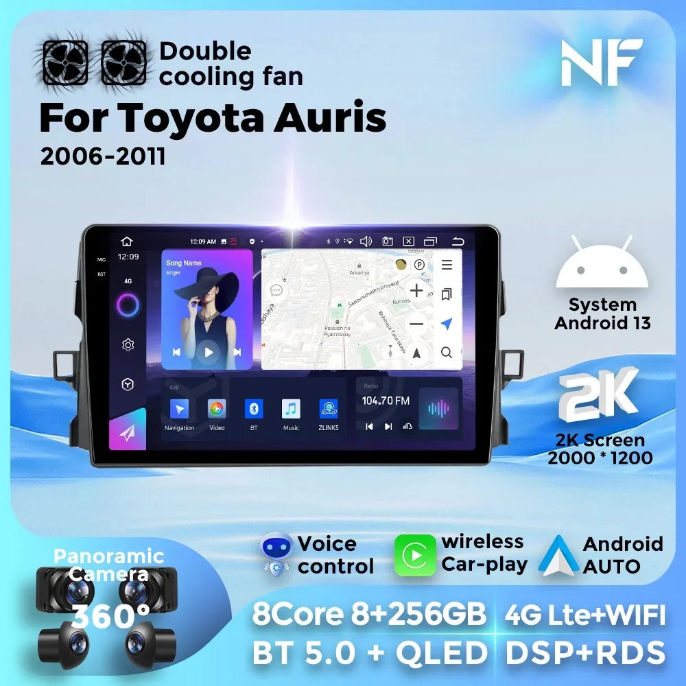 tomzz Audio 2455-005 dubbele DIN radiopaneel set compatibel met Toyota