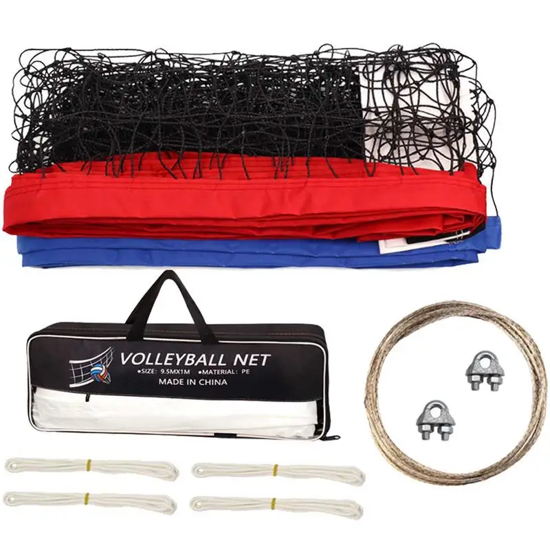Professional Outdoor Beach Volleyball Net Training International Standard Tennis Badminton Mesh Portable 9.5x1m