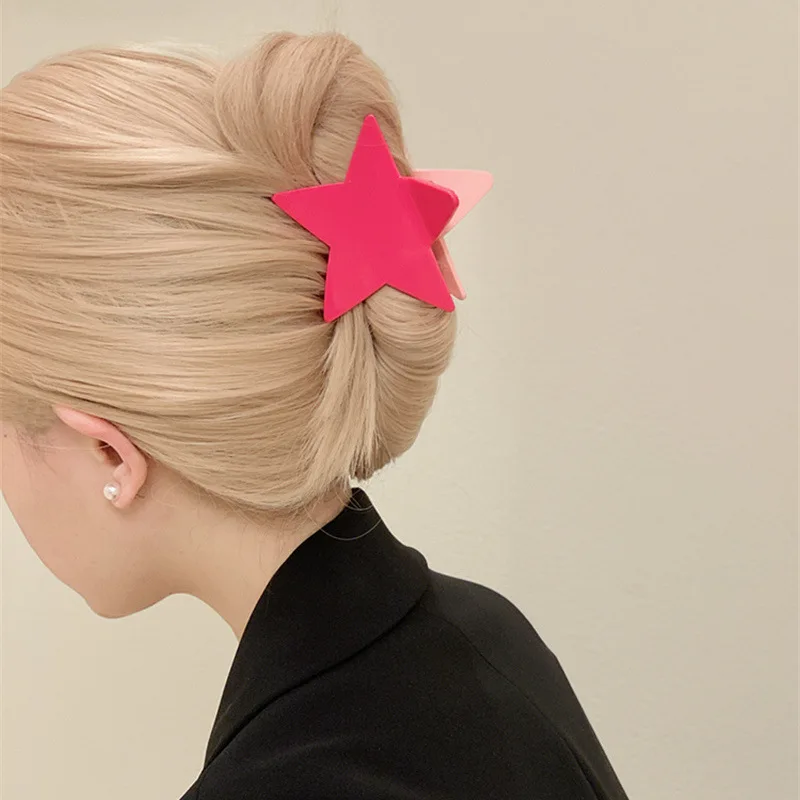 

Trendy Cool Shiny Star Hair Clips Claw Y2k Accessories Punk Irregular Pentagram Women Girl Hairpin Party Hair Accessories Korean