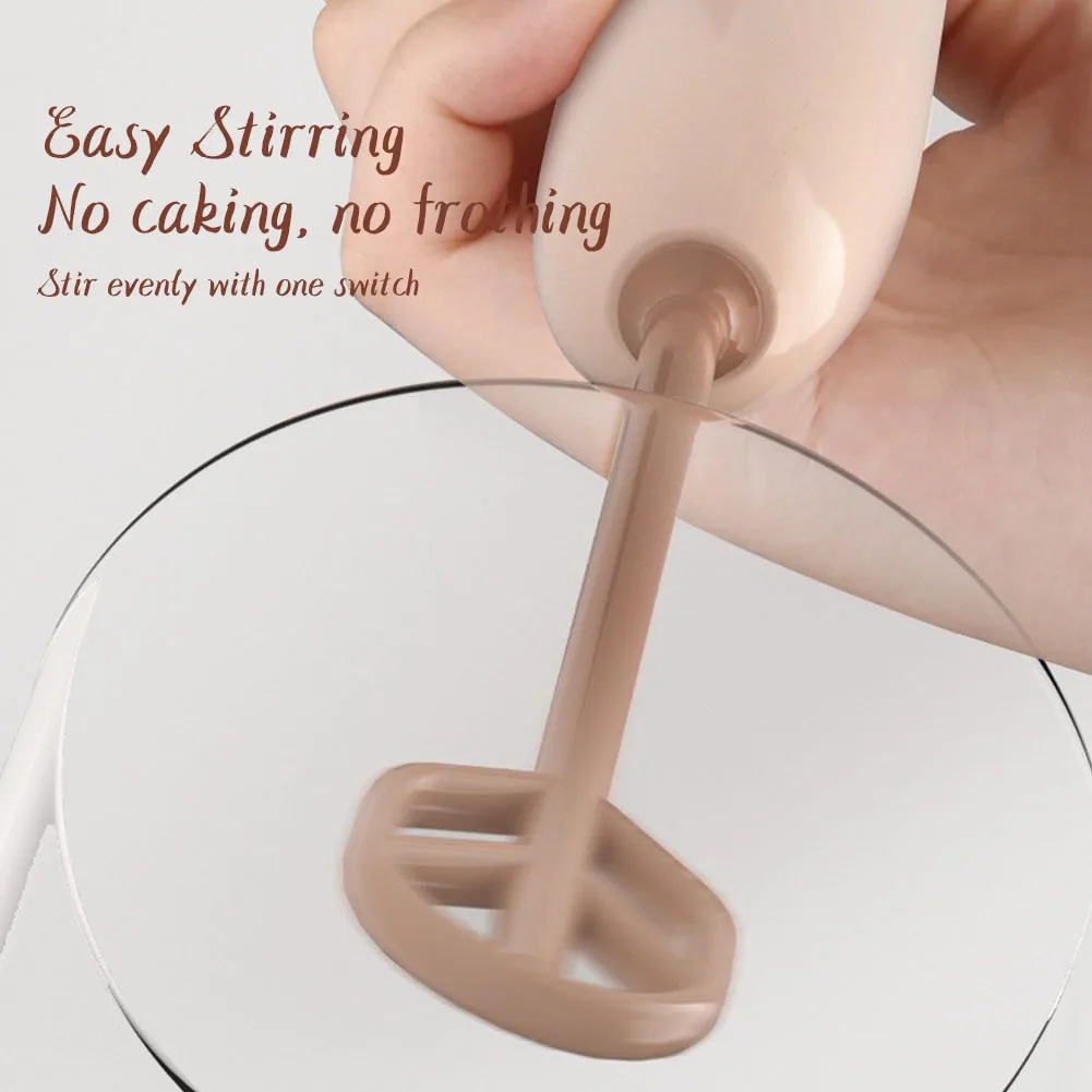 Egg Beater Portable Handheld Blender Battery Operated Low Speed Drink Mixer Detachable Tip Egg Whisk Beater for Matcha Juice Egg Sauce