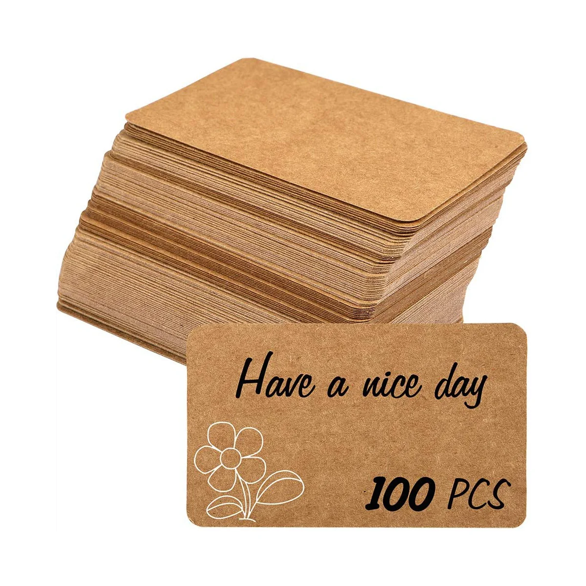 100pcsKraftPaperBlankGreetingPostcardsandEnvelopesRoundedEdges