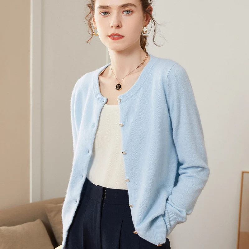 2025 Autumn Winter New Women 100% Pure Cashmere Cardigans Ladies