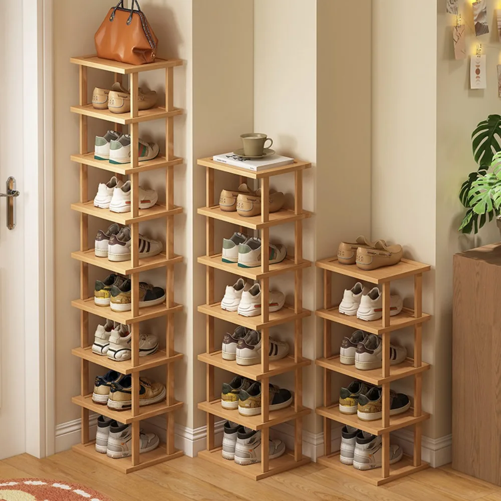 Bamboo Shoe Rack Multi-Layer Stackable Shoe Organizer Wall Corner Storage Racks Space Saving Shoes Cabinet Diy Storage Shelves shoe rack,shoe organizer,shoe cabinet