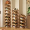 Bamboo Shoe Rack Multi-Layer Stackable Shoe Organizer Wall Corner Storage Racks Space Saving Shoes Cabinet Diy Storage Shelves 1