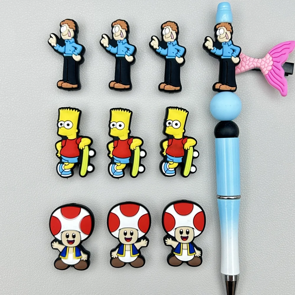 plusone vibrating mini 10PC DIY Cartoon Mini Silicone Beads Nipple Chain Bead Pen Bead Jewelry  Accessories Focal Bead Food Grade Silicon For Baby Toys