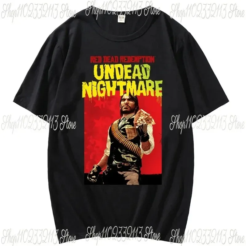 Cotton T Shirt Red Dead Redemption 2 Gaming T-shirt Women Round Neck Short Sleeve