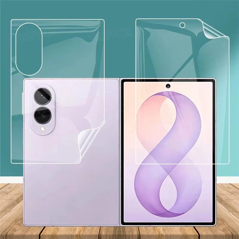 Soft Frosted Matte Hydrogel Film | HD Clear TPU Screen Protector | Front & Back Coverage | 7.6