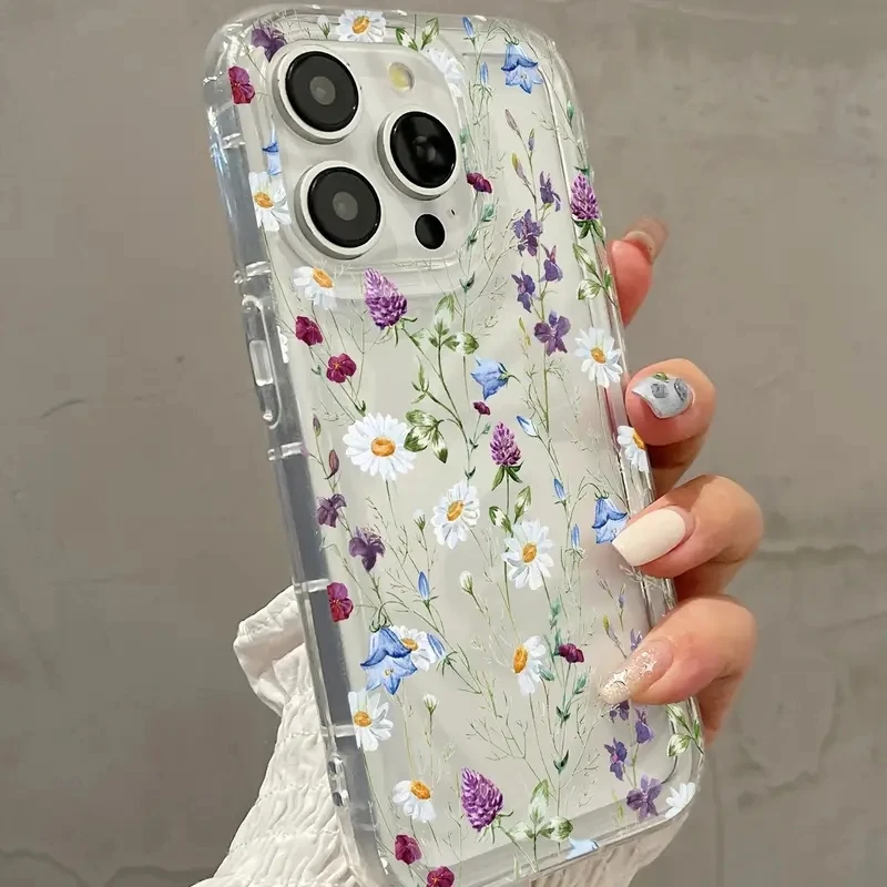 Patterned Transparent Phone Case - Soft Back Cover with Printed Design