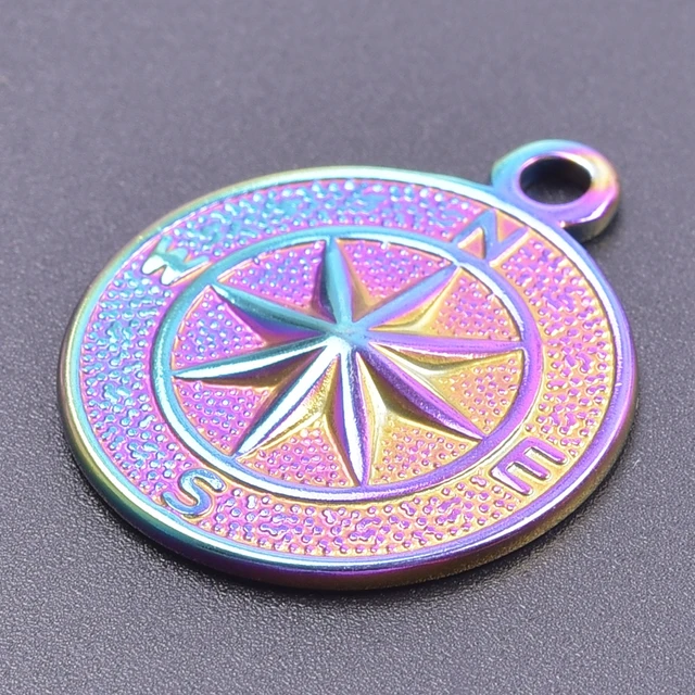 Stainless Steel Pendants Charm Compass Set 3pcs 5