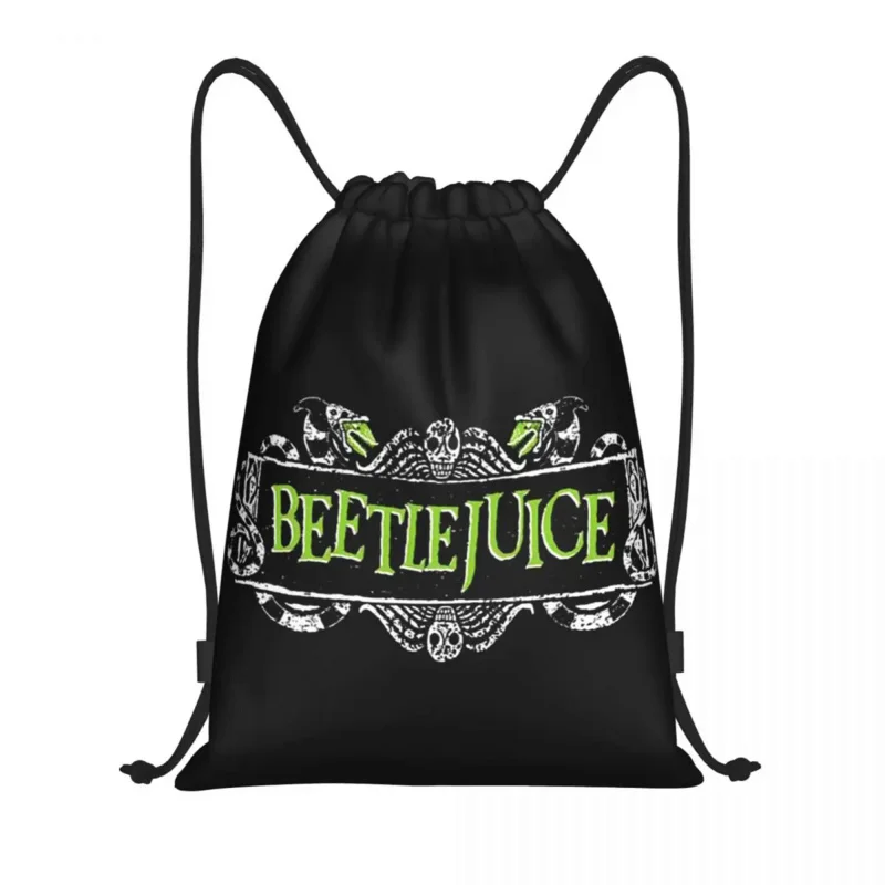 

Custom Tim Burton Horror Movie Drawstring Backpack Bags Women Men Lightweight Beetlejuice Gym Sports Sackpack Sacks for Shopping