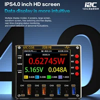تستر شحن ذكي I2C C08 (باقة 3 الشاملة) – قدرة 140W مع الأدابتور و4 كابلات تيست 4