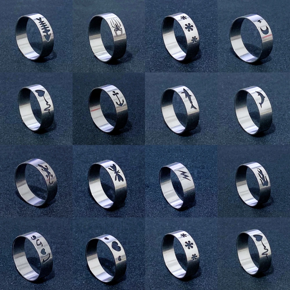 

Wholesale 100pcs/Lots Stainless Steel Cut Hollow Rings Men Women Fashion Hot Heart Butterfly Love Foot Accessories Gifts 3izard