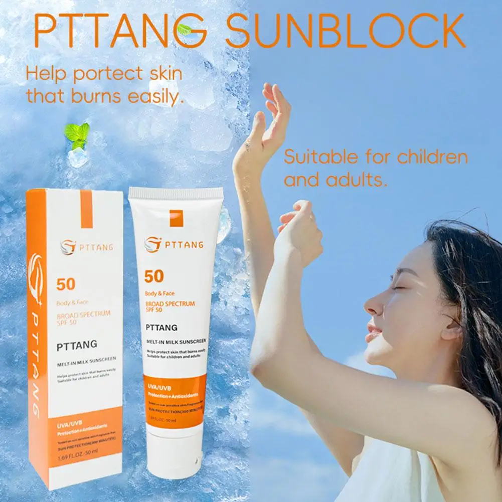 

SPF 50 Sunscreen Long-lasting Sunscreen, Refreshing Care Anti UV Moisturizing Skin Ray Protector Product Non-greasy Skin X6G4