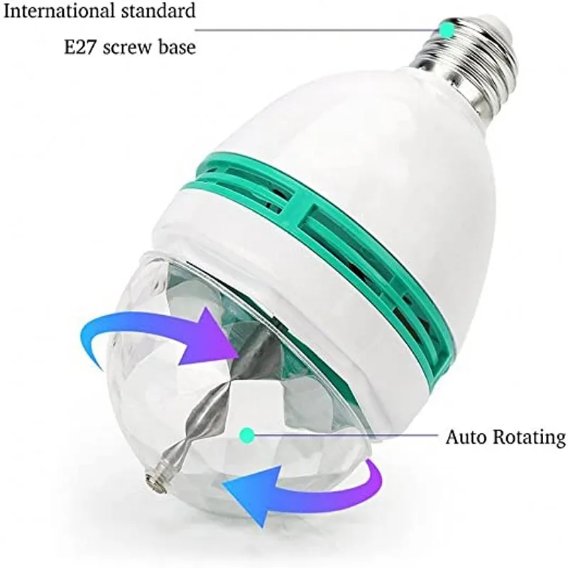 Colorful Magic Ball E27 LED Lamp Disco Light Stage Bulb Auto-rotating RGB Party Light For Family Party KTV DJ Dance Floor