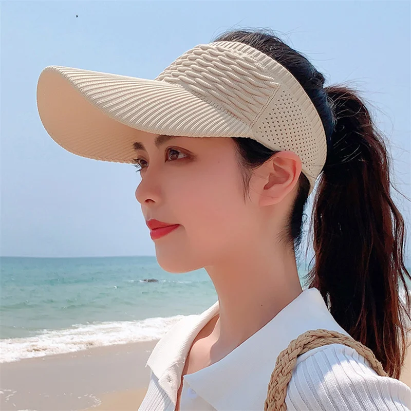 New 2022 Women's Cap Outdoor Sport Baseball Cap Breathable Empty Top Hat Visor Anti-UV Sun Hat Caps Girl Golf Tennis Hats custom ball caps