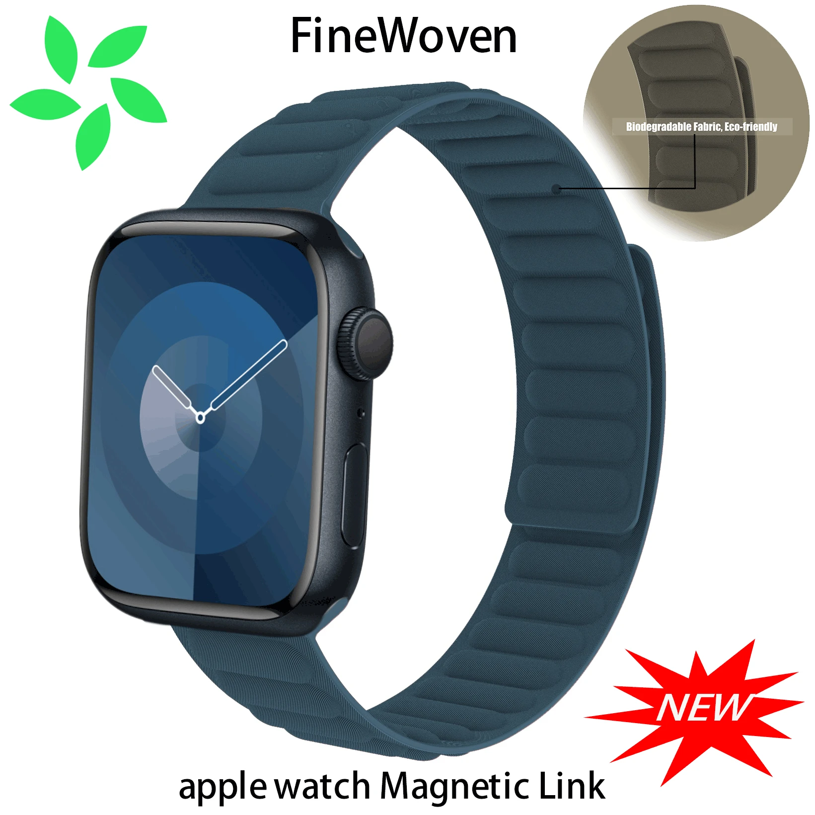 

Новинка 2023, ремешок для часов apple watch 9 ultra Iwatch из переработанного материала с магнитной застежкой