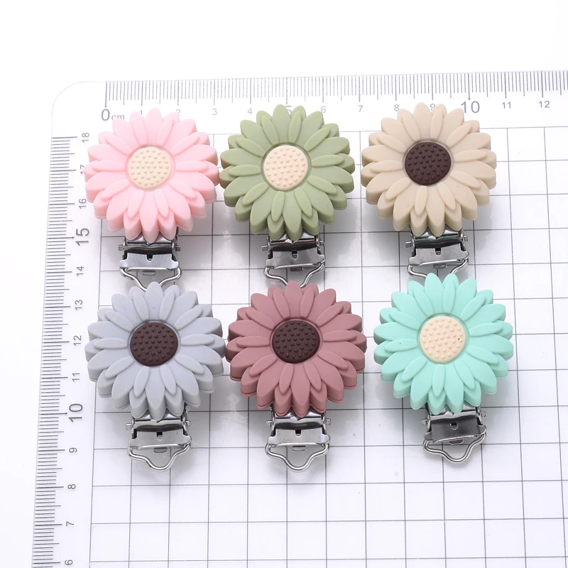 Teething Toys Baby Teething Toys Silicone Teething Toys Silicone Beads Silicone Teething Beads Pacifier Clips Silicone Teether 3Pcs Flower Shape Silicone Beads Clips DIY Baby Pacifier Clip Food Grade Beads Pacifier Chain Accessories Teething Toys
