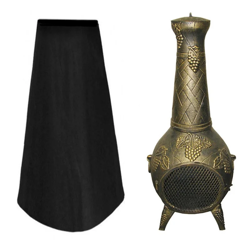 Outdoor Chiminea Cover Waterproof Protective Sleeve Fireplace Cover Camp Heater Bag Heating Covers Warmer Heating Stove Tent