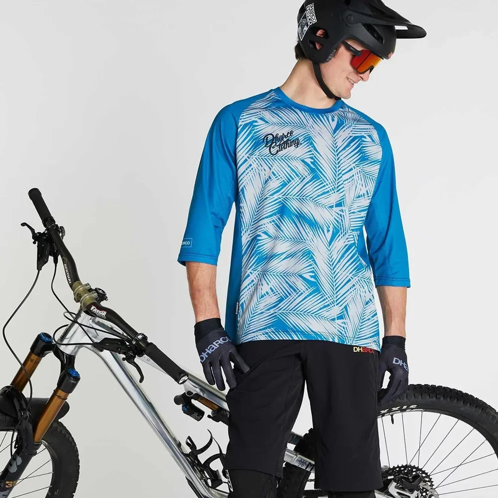 Mens 3/4 Sleeve Cycling Jersey Quick Drying