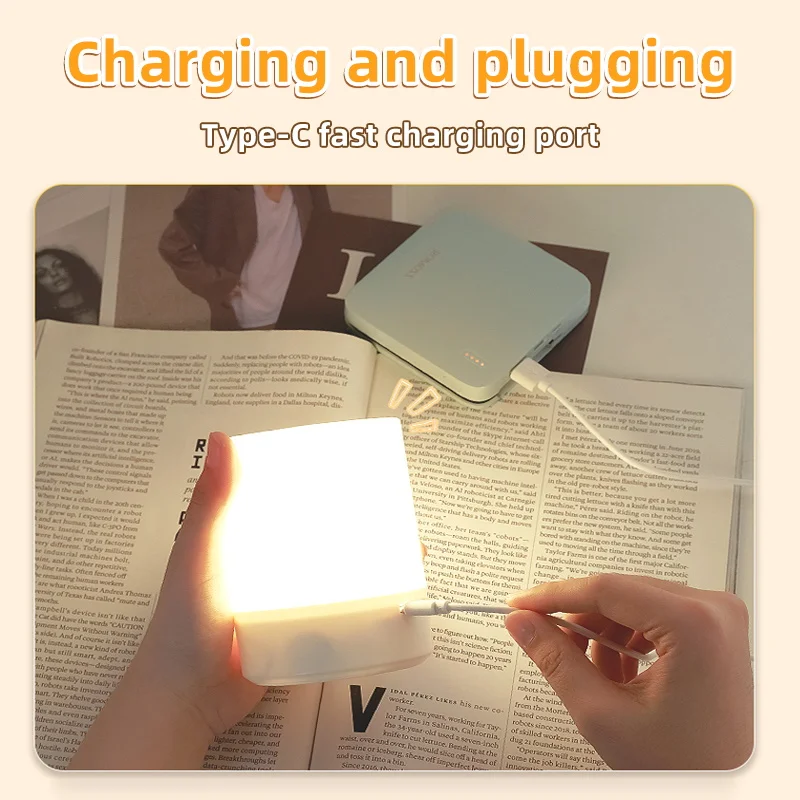 Night Lamp USB LED Table With Switch Rechargeable Three Colors Lights For Kitchen Hallway Closet Bedroom Home Touch Night Light 5