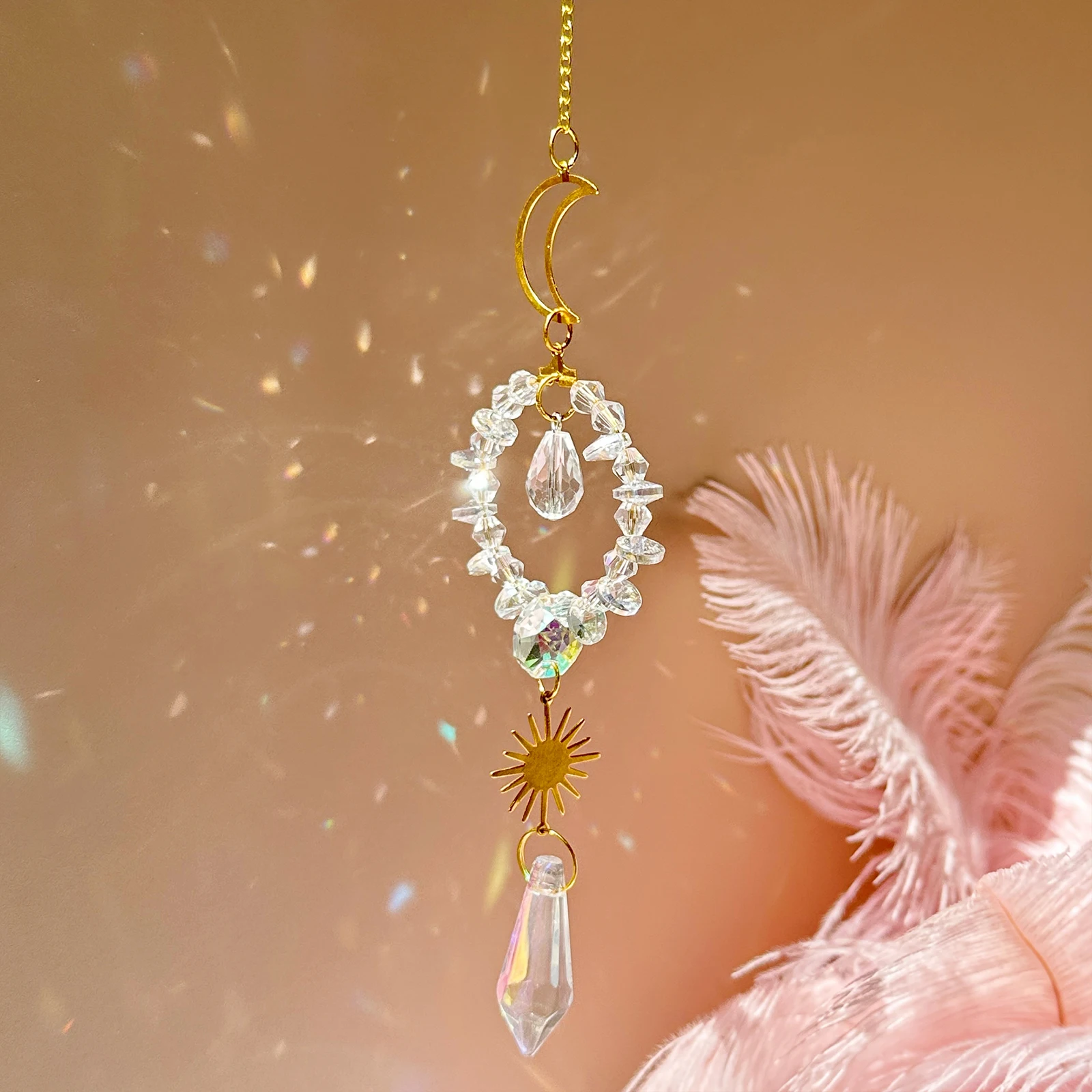 1pc Hanging Crystal Suncatcher Rainbow Maker window home garden sun catcher sun catchers window ornament
