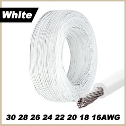 Premium Tinned Copper Stranded Wire - PVC Insulated Hook - Up Cable for DIY, Automotive & LED Projects (White)