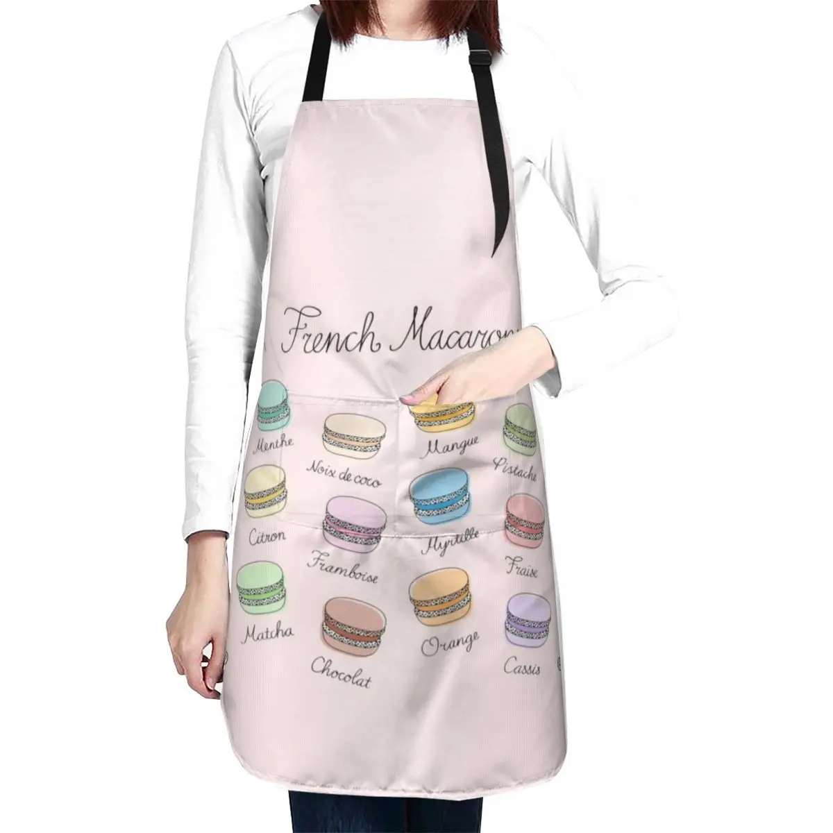 

French Macarons on Misty Rose Apron work apron Chef Apron
