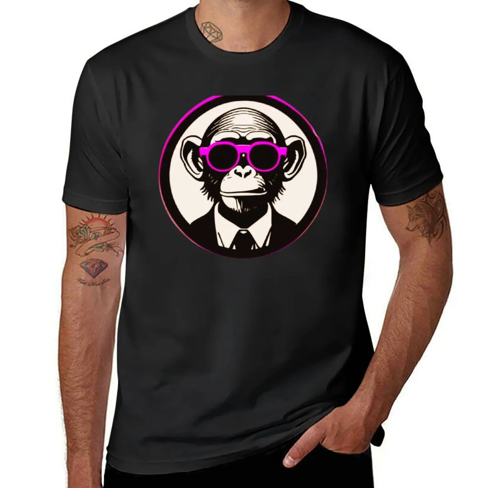 

The Cool Chimp, Chimpanzee With Sunglasses, Monkey T-shirt tops funnys men clothes