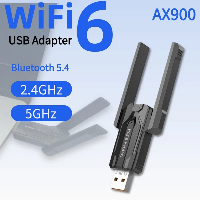 High-Speed Dual Band USB WiFi & Bluetooth Adapter with Antenna