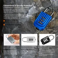 Бесключевой 3-значный комбинированный замок для путешествий, легкий рюкзак, замок для багажа, спортивный фитнес, уличное использование — изображение 5