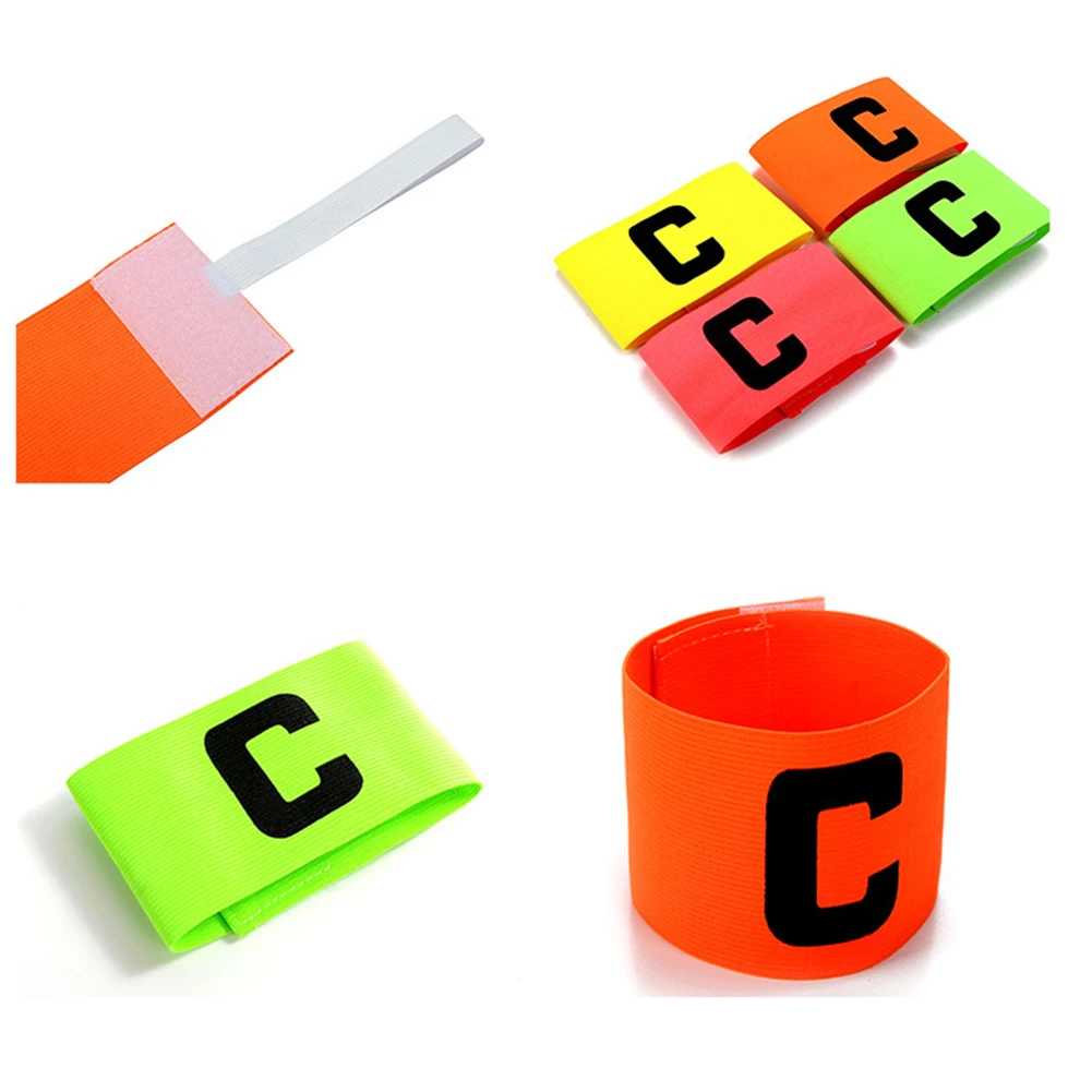 Football Captain Armband 10-1PCS Bright Color Kid Adults Adjustable Soccer Arm Band Competition Gift Training