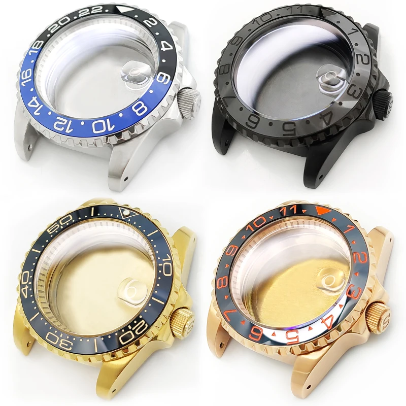 3'O Orologio Sub Cassa Dell'Orologio Set In Acciaio Inossidabile Lucido Per Seiko Skx007/009 Nh35 Movimento Vetro Zaffiro Corona Orologio Parte