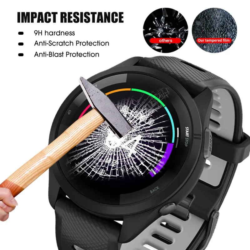 Watch Screen Protector Tempered Glass for Garmin Forerunner 165 955 965 220 225 230 235 255s 735XT 620 630 935 945 Watch HD Clear