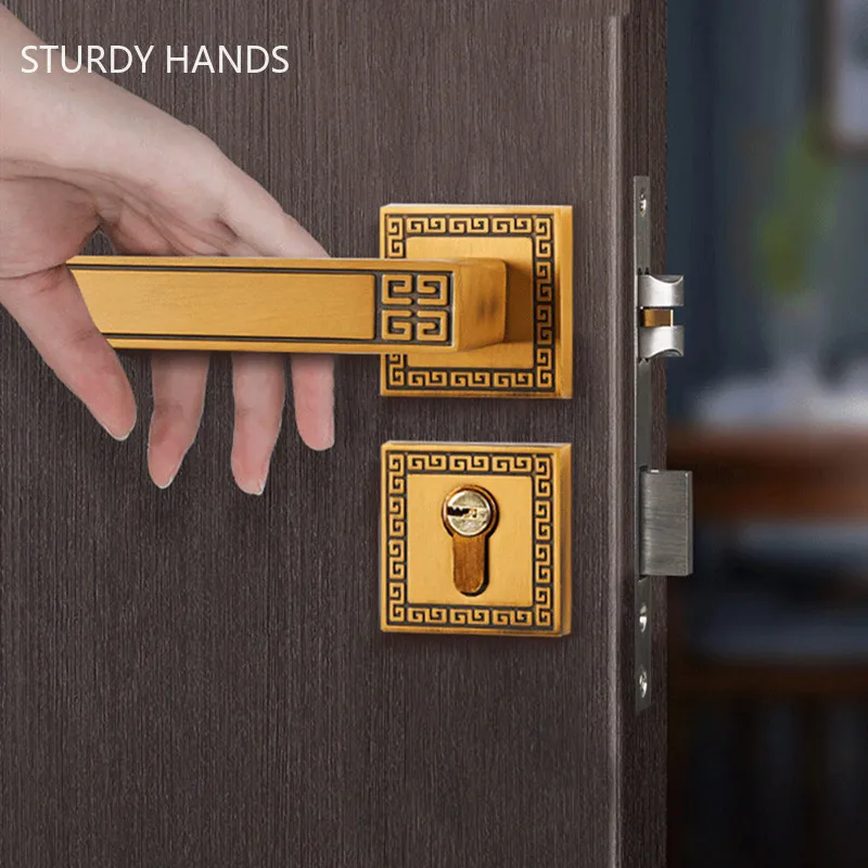 

Chinese Silent Bedroom Door Lock Indoor Security Door Locks Aluminum Alloy Deadbolt Lock Home Renovation Furniture Hardware