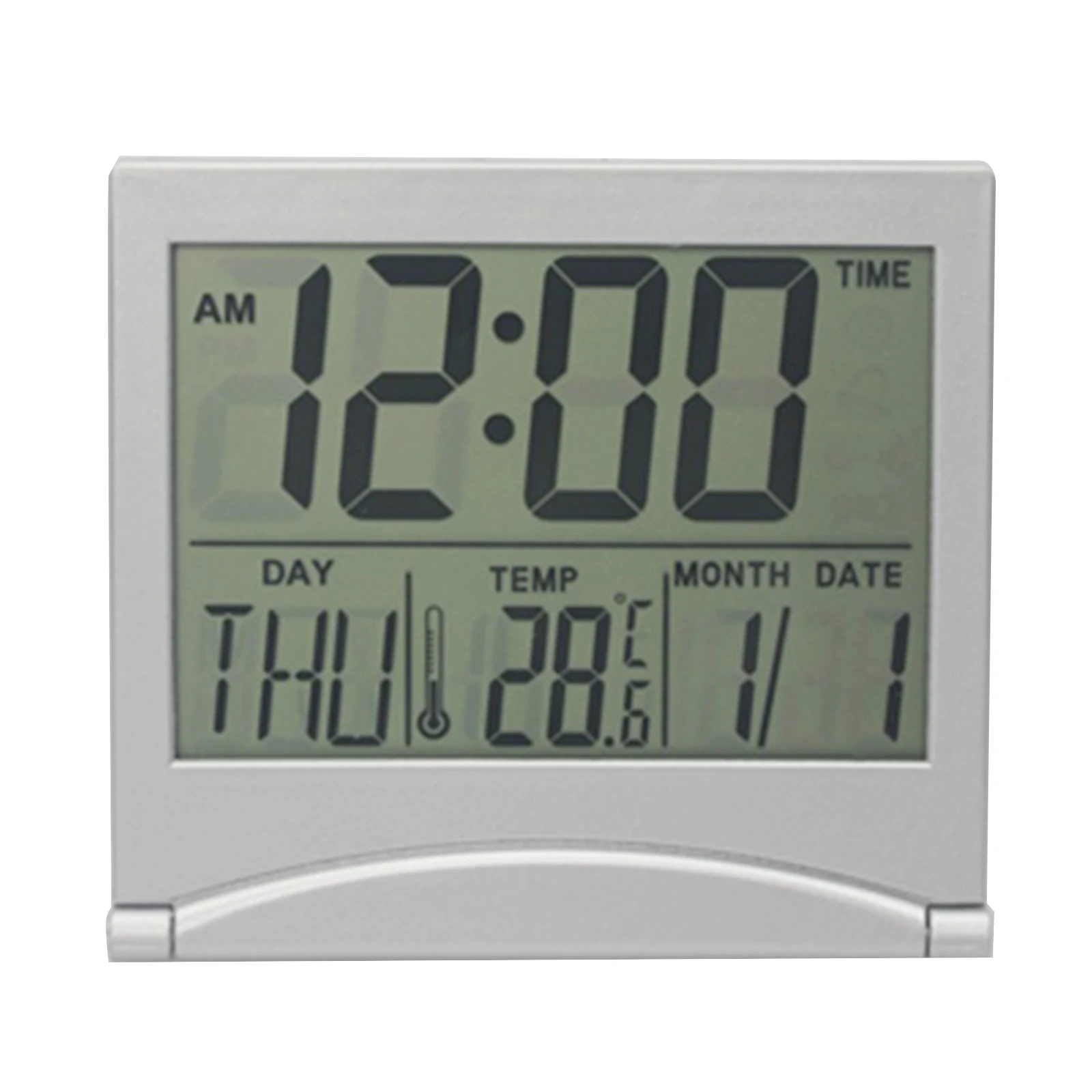

Electronic Clock With Date & Temperature Portable & Compact Design Easy To Read LCD Display Silent Operation