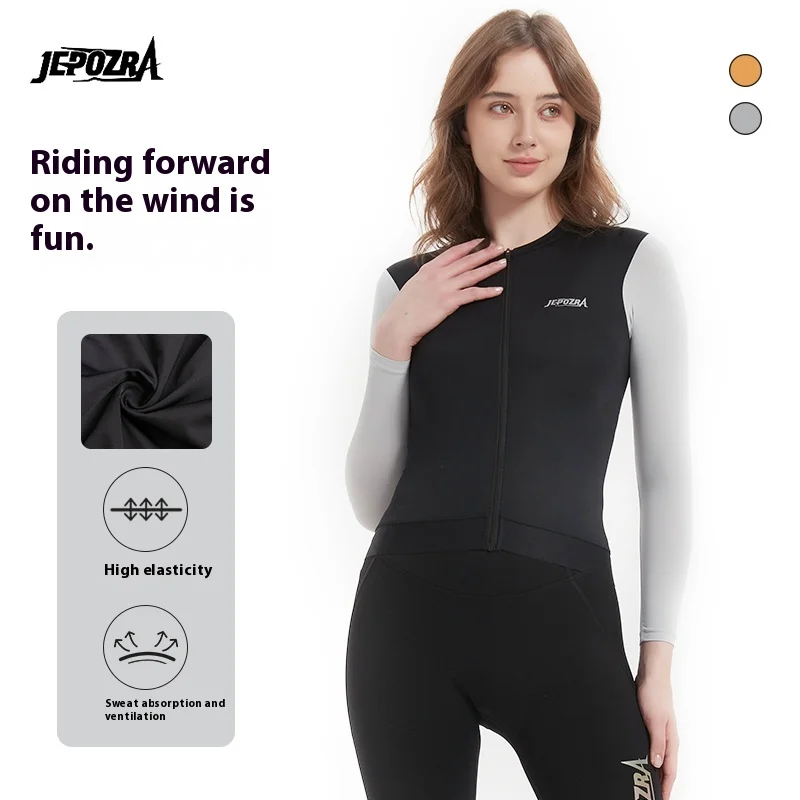 Long Sleeve MTB Cycling Jersey for JEPOZRAWomen Race Fit Road Bike Riding Clothing Bicycle Shirts Breathable Jersey with Pockets