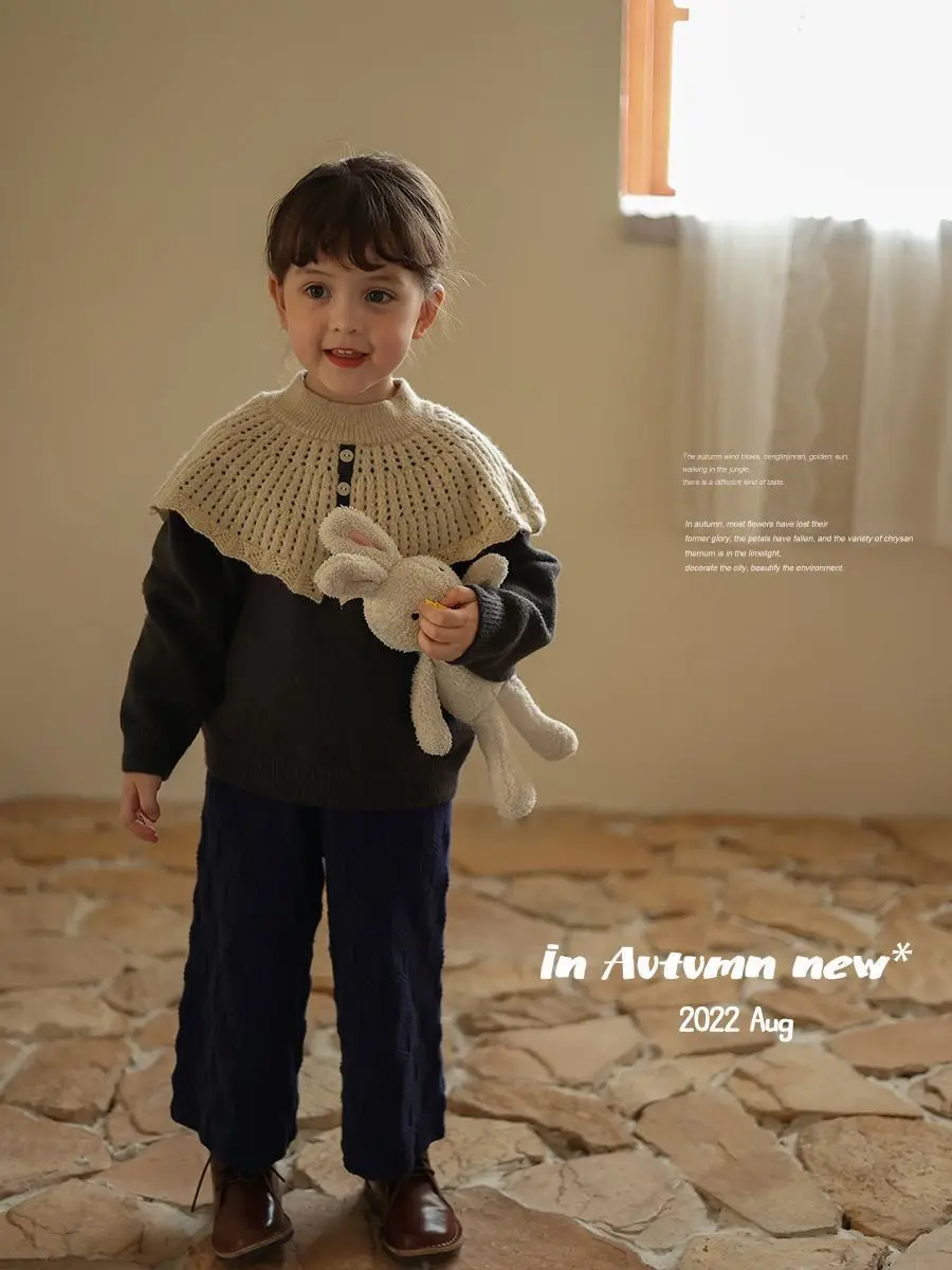 

Пуловер вязаный детский с длинным рукавом, на весну/Осень/зиму