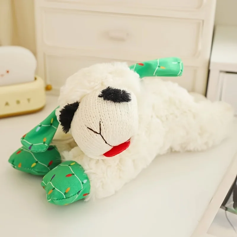 1Pcs Squeaky Plush Lamb & Alpaca Dog Toys - Soft, Durable Chew Play for Medium Breeds 6