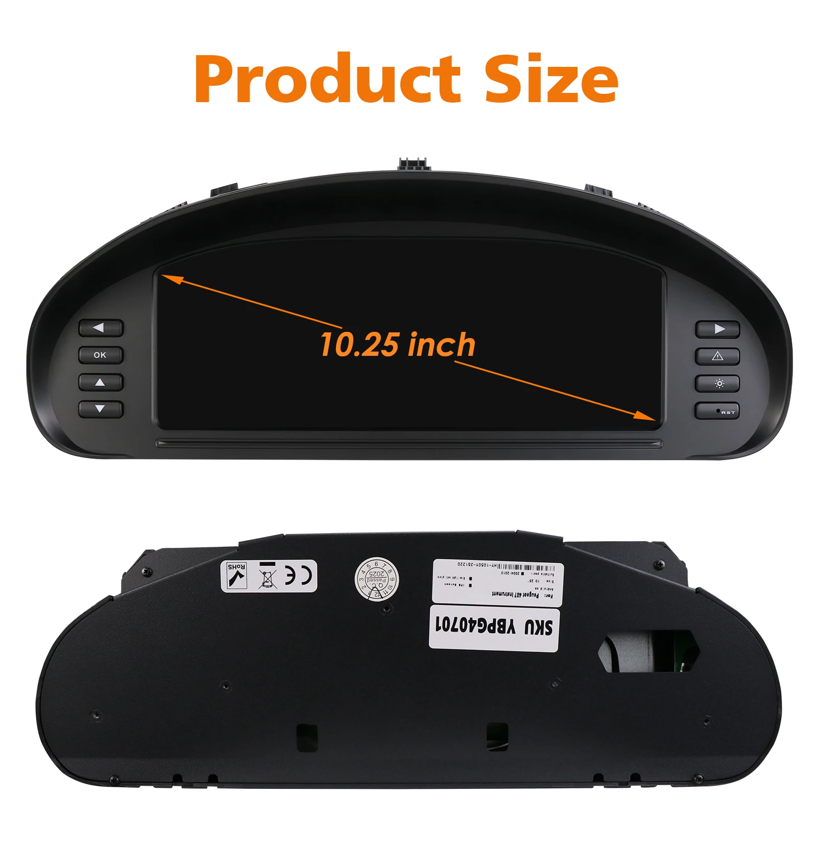 Tablero Digital para Automóvil de 10.25 Pulgadas para Peugeot 407 407SW 2004-2010, Pantalla de Velocímetro, Panel de Tablero LCD Automático, Cabina Virtual 6