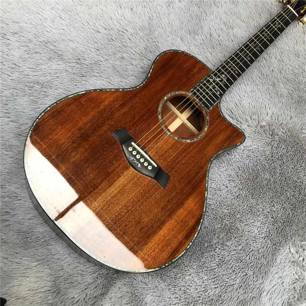 Chaylor 916 koa wood acoustic guitar Ebony fingerboard abalone inlays Solid Acoustic Electric Guitar | Спорт и развлечения