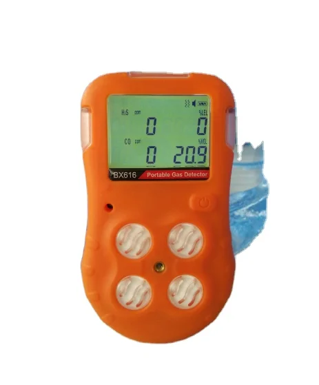 united portable gas detector measuring 4 major gases with adjustable alarm levels value