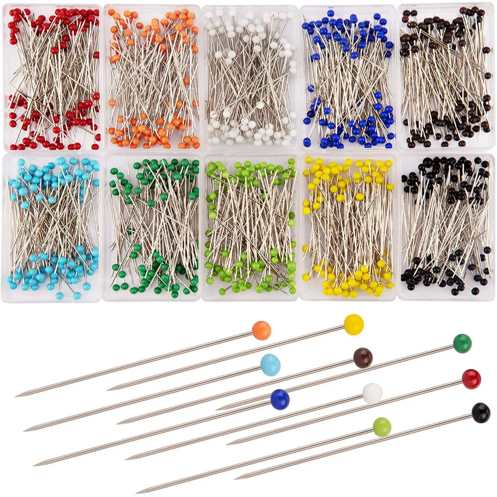 100 Alfileres De Costura Con Cabeza De Botón Plano Multicolor - Para Modista, Patchwork Y Manualidades