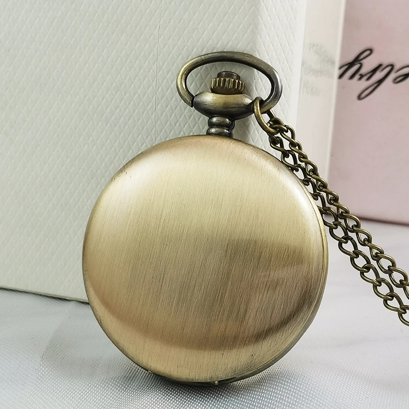 100pcslotHotSellSmoothBronzeQuartzPocketWatchNecklacePendant