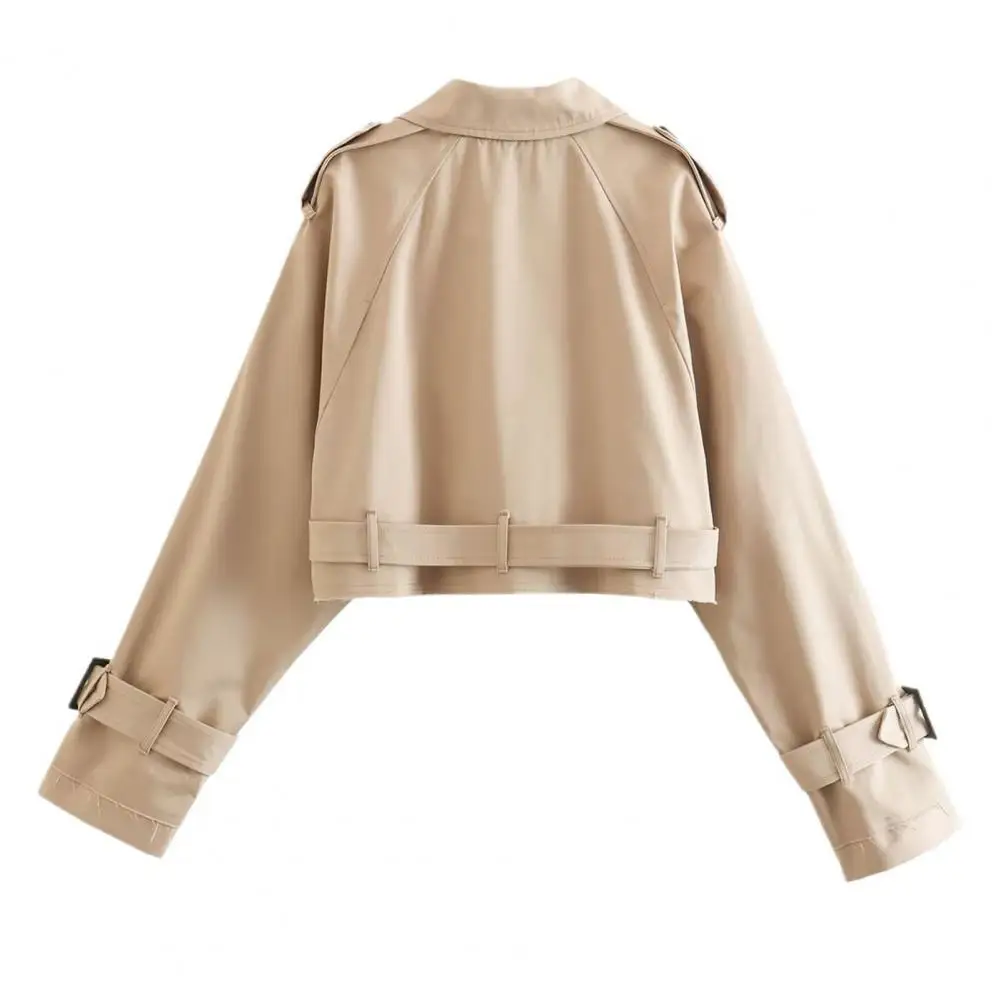 

Adjustable Hem Windbreaker Jacket Stylish Women's Double Breasted Windbreaker Jacket Trendy for Spring/autumn for Streetwear