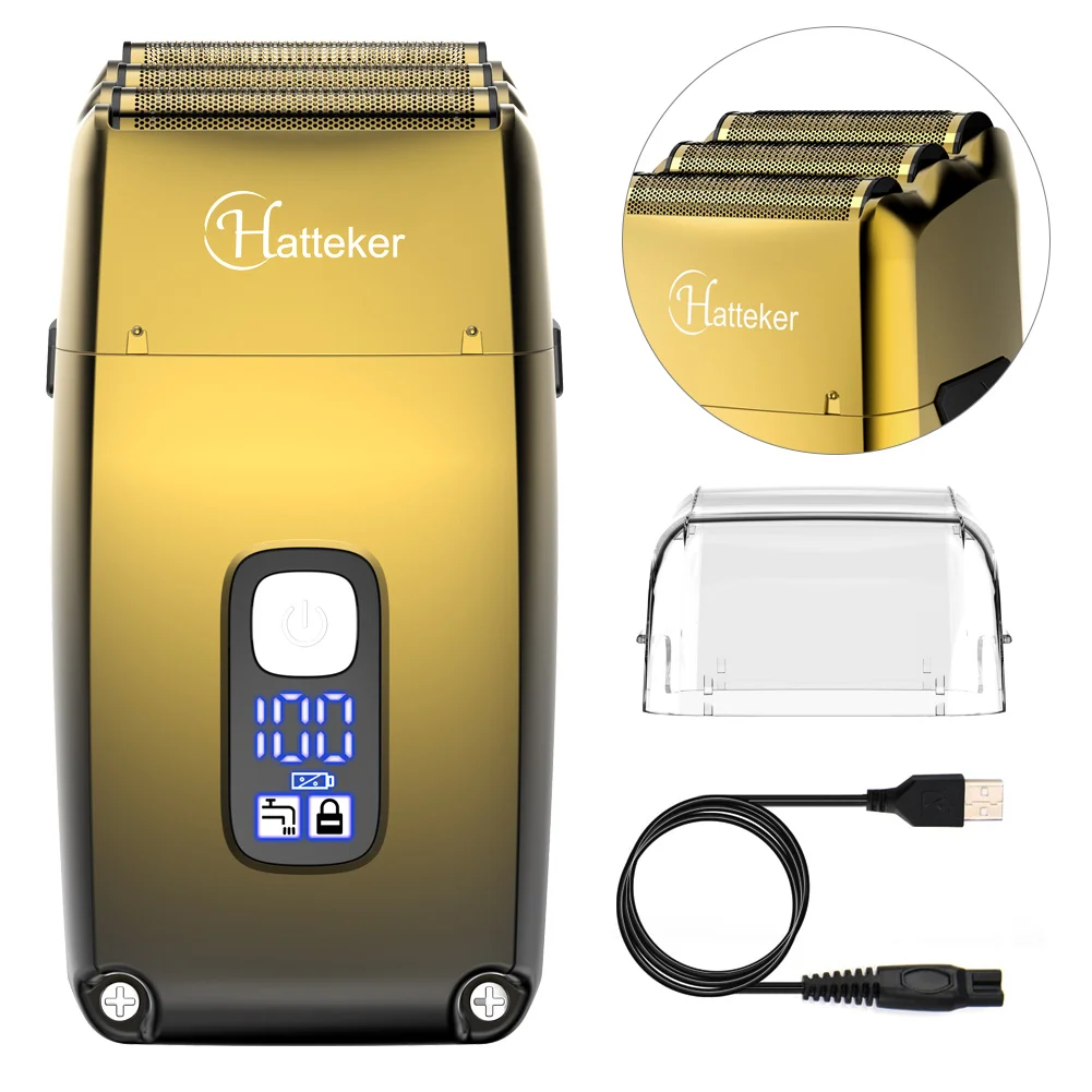 Rechargeable Hair Beard Electric Shaver For Men Powerful Razor Head Bald Shaving Machine Wet Dry 3-blade shave system |