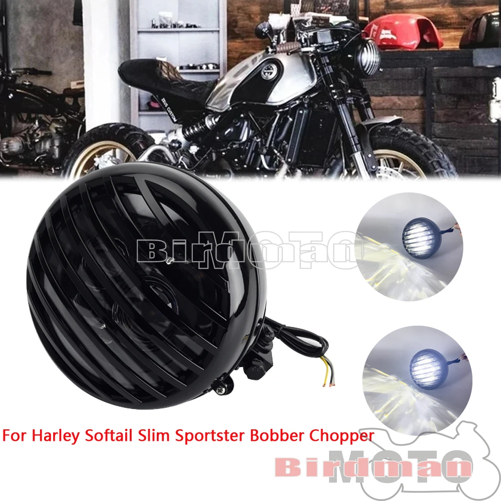 

Фара передняя стальная для Harley Sportster Dyna Bobber Cafe Racer мотоцикла в стиле ретро