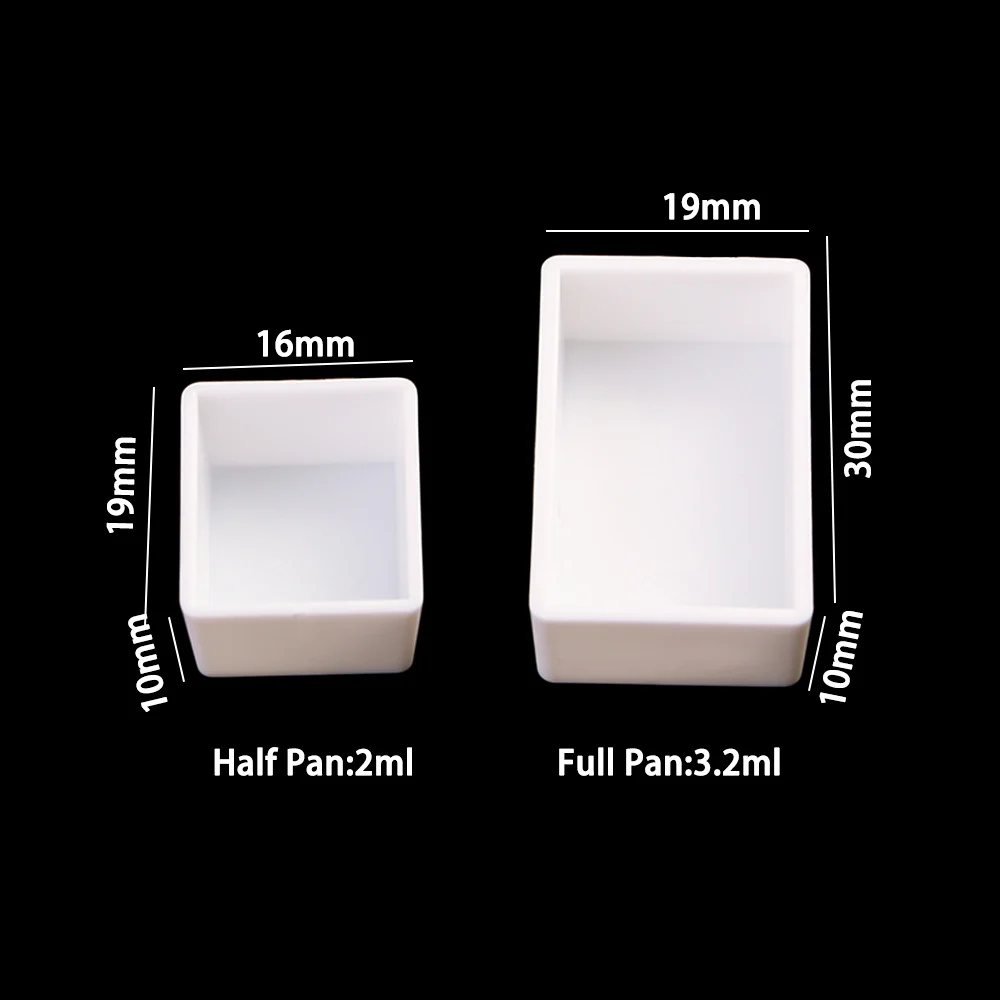 Empty Full/Half Pan White Half Pans Paint Plastic Watercolor Paint Grid Half Pans Artists Palette 6/12/24/36/48pcs Art Supplies plastic paint palette