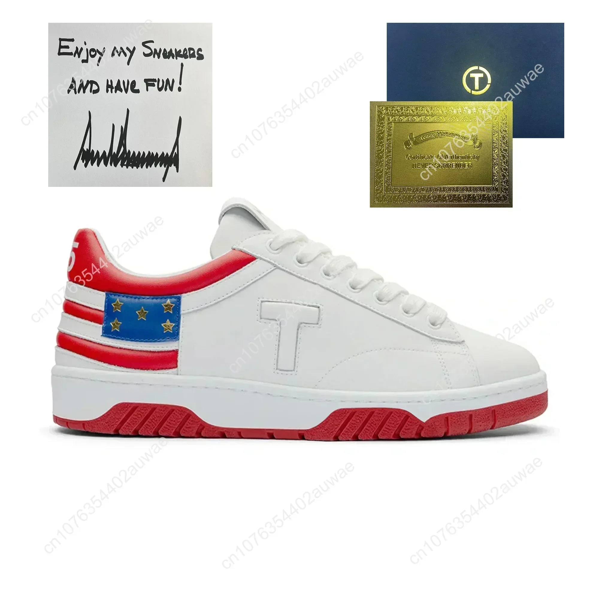 100% Trump VICTORY Gold Shoes MAGA Never Surrender Sneakers Higi Low Top Mens Womens Casual Boots Road Shoe