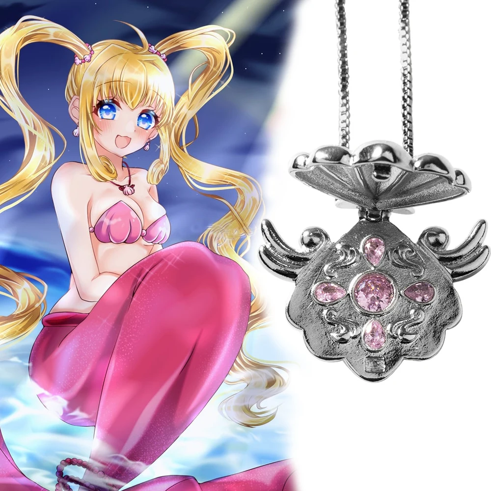Anime Mermaid Melody Shell Lockets Necklace Luchia Rina Hanon Noel
