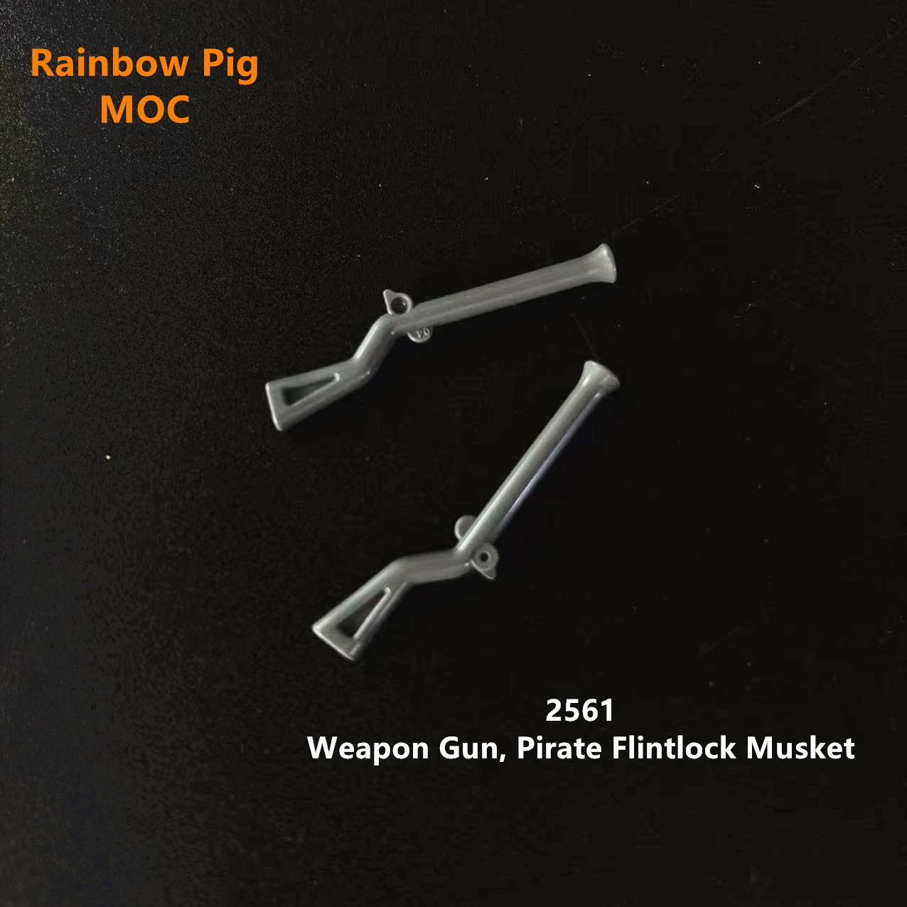 Rainbow Pig Moc Particelle 2561 Pistola Per Armi, Pirate Foxlock Musket Building Blocks Giocattoli Educativi Compatibili Fai-Da-Te